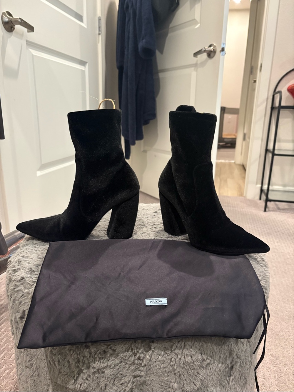 Prada Velvet Pointed Toe Boots - Picture 11 of 13